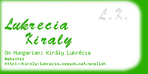 lukrecia kiraly business card