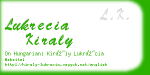 lukrecia kiraly business card